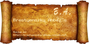 Brestyenszky Abbás névjegykártya